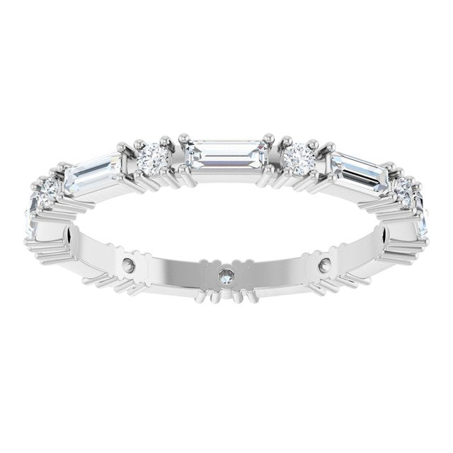 14K Gold & Platinum Natural Diamond Eternity Band - Options Available