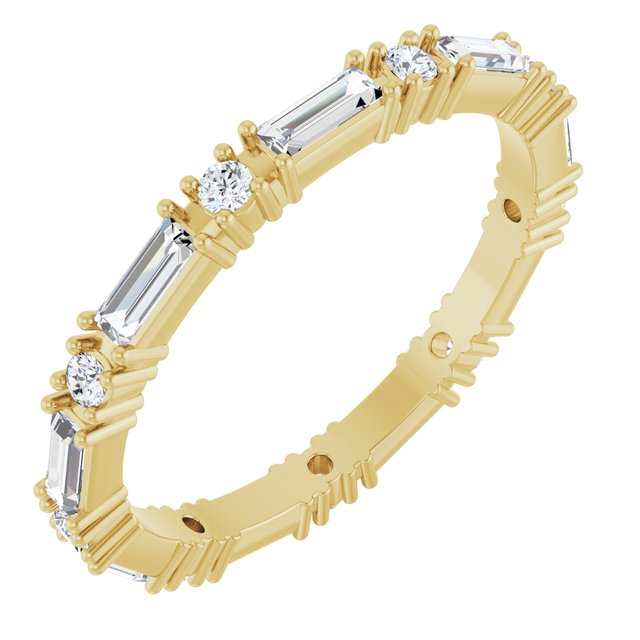 14K Gold & Platinum Natural Diamond Eternity Band - Options Available
