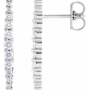 Platinum Natural Diamond Graduated Drop Earrings - Options Available