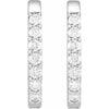 14K White Gold 1/6 CTW Natural Diamond Elongated Hoop Earrings