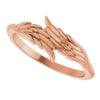 14K Gold Angel Wings Bypass Ring - Polished Design