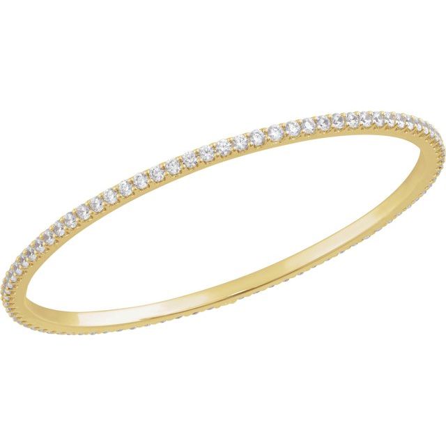 14K Gold Natural Diamond Bangle Bracelet