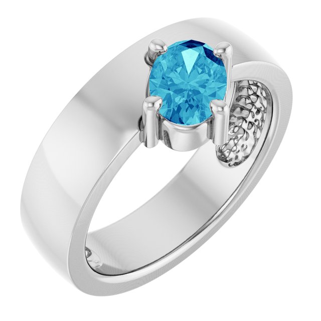 Natural Gray Spinel Asymmetric Solitaire Ring in 14K Gold & Silver