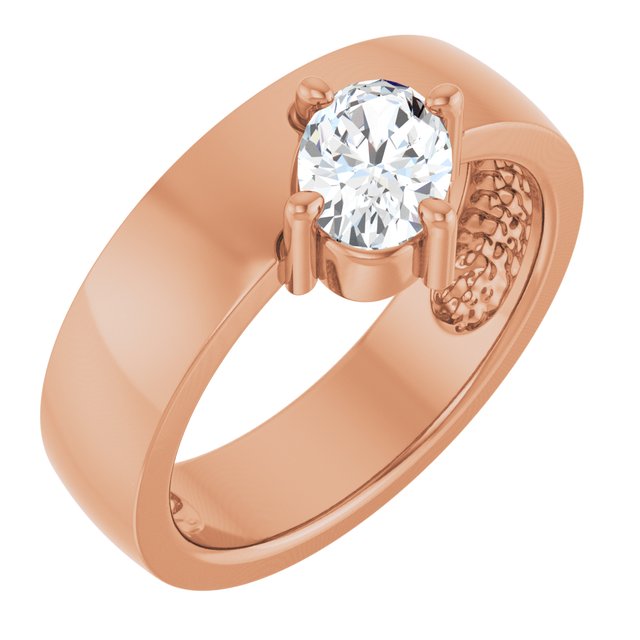 Natural Gray Spinel Asymmetric Solitaire Ring in 14K Gold & Silver