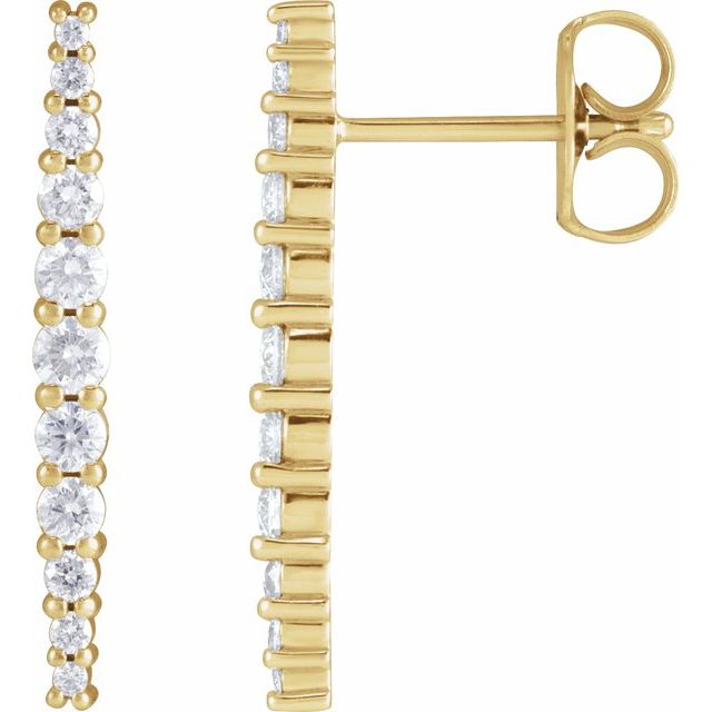 Platinum Natural Diamond Graduated Drop Earrings - Options Available