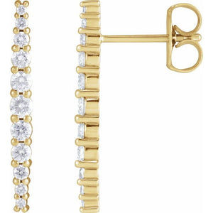 Platinum Natural Diamond Graduated Drop Earrings - Options Available