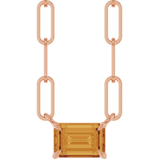 14K Gold Natural White Sapphire Solitaire Claw Prong Necklace