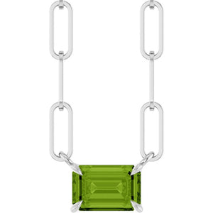 14K Gold Natural White Sapphire Solitaire Claw Prong Necklace