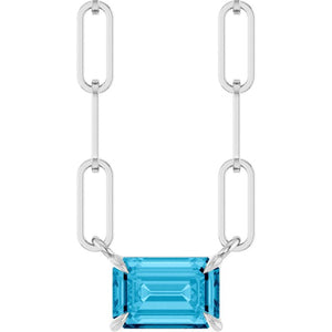 14K Gold Natural White Sapphire Solitaire Claw Prong Necklace