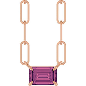 14K Gold Natural White Sapphire Solitaire Claw Prong Necklace