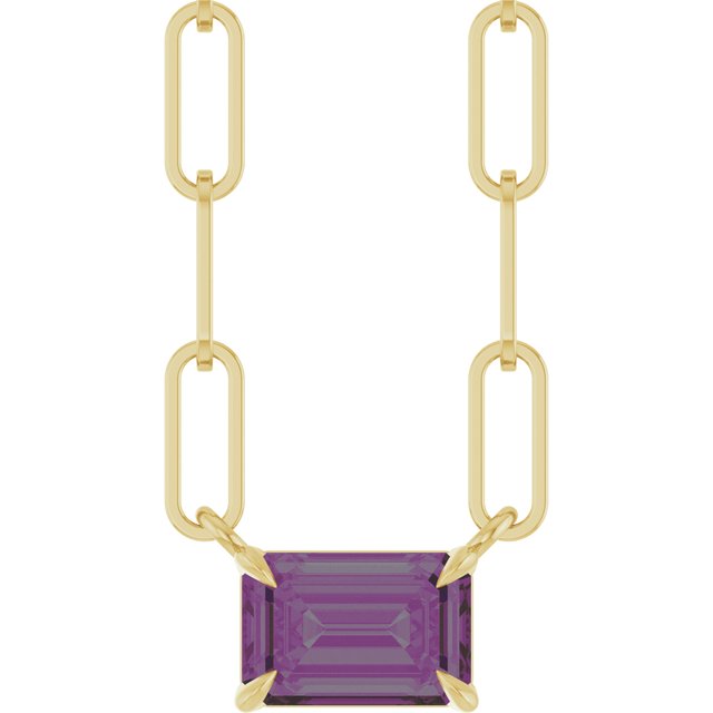 14K Gold Natural White Sapphire Solitaire Claw Prong Necklace