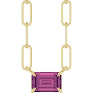 14K Gold Natural White Sapphire Solitaire Claw Prong Necklace