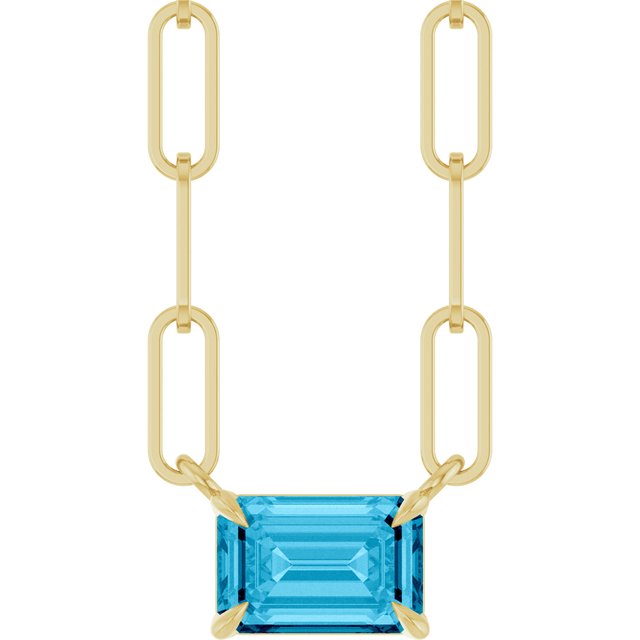 14K Gold Natural White Sapphire Solitaire Claw Prong Necklace