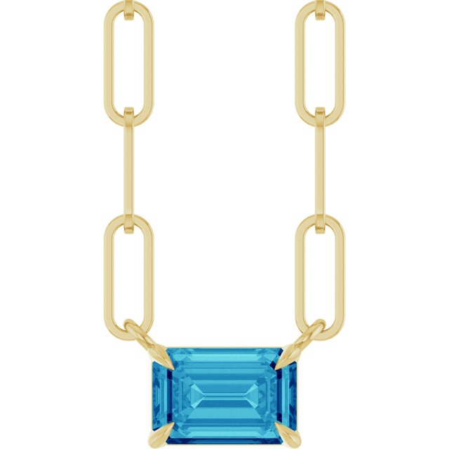 14K Gold Natural White Sapphire Solitaire Claw Prong Necklace