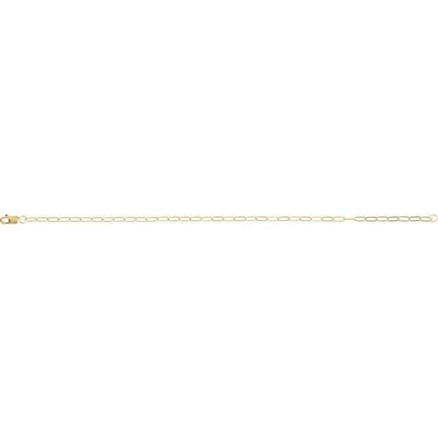 14K Yellow Gold, 2.1 mm Paperclip-Style 7" Chain – Elegant Luxury