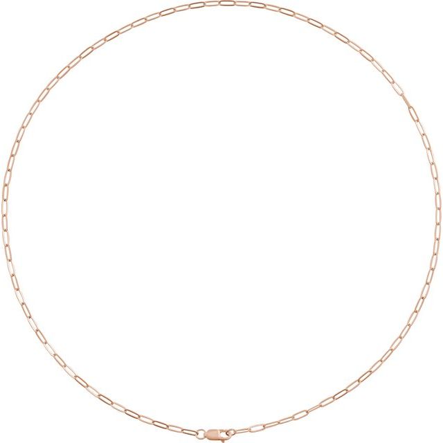 14K Yellow Gold 2.1 mm Paperclip-Style 16" Chain – Elegant Design