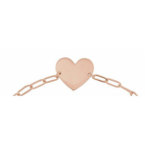 14K Gold Engravable Heart Bracelet