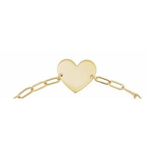 14K Rose Gold, 7x5 mm Engravable Heart Bracelet - Personalized Charm