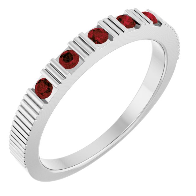 Natural Mozambique Garnet Stackable Birthstone Ring