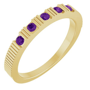 14K Gold Natural Mozambique Garnet Stackable Birthstone Ring