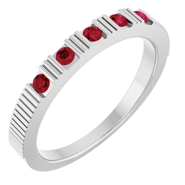 14K Gold Natural Mozambique Garnet Stackable Birthstone Ring