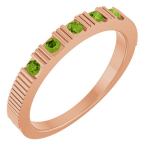 14K Gold Natural Mozambique Garnet Stackable Birthstone Ring