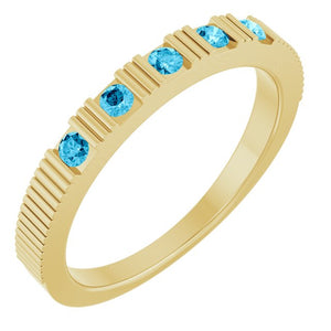 14K Gold Natural Mozambique Garnet Stackable Birthstone Ring