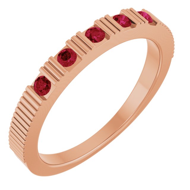 14K Gold Natural Mozambique Garnet Stackable Birthstone Ring