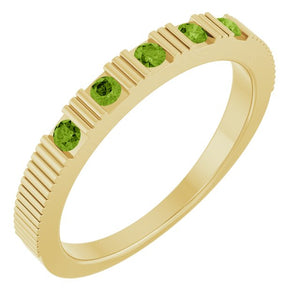14K Gold Natural Mozambique Garnet Stackable Birthstone Ring