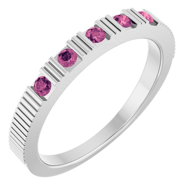 14K Gold Natural Mozambique Garnet Stackable Birthstone Ring