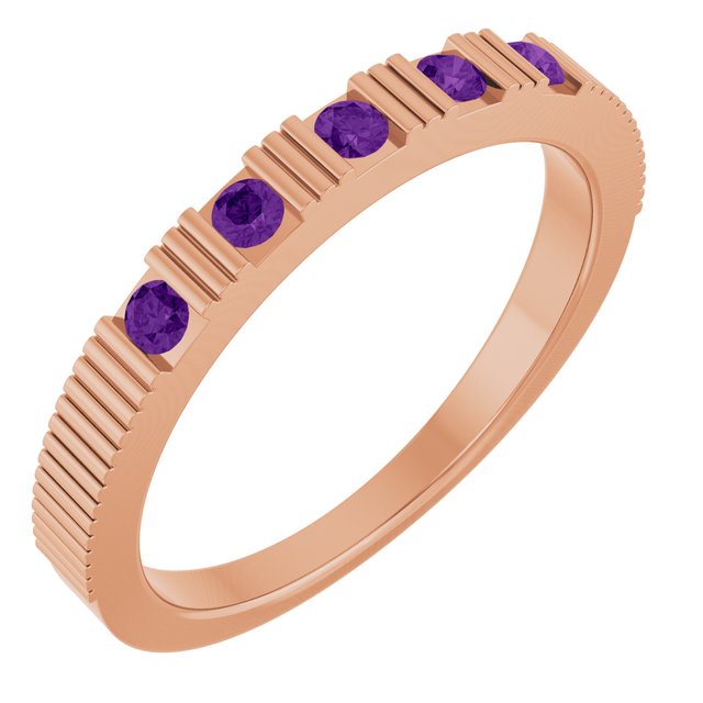 14K Gold Natural Mozambique Garnet Stackable Birthstone Ring
