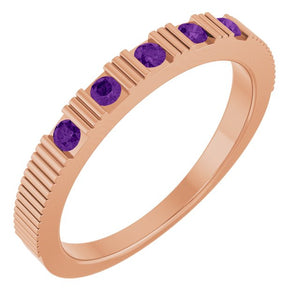 14K Gold Natural Mozambique Garnet Stackable Birthstone Ring