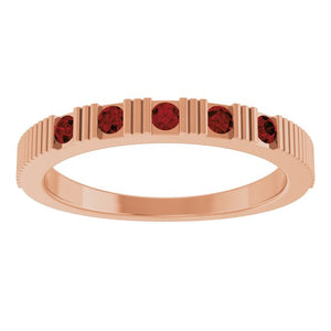 14K Gold Natural Mozambique Garnet Stackable Birthstone Ring