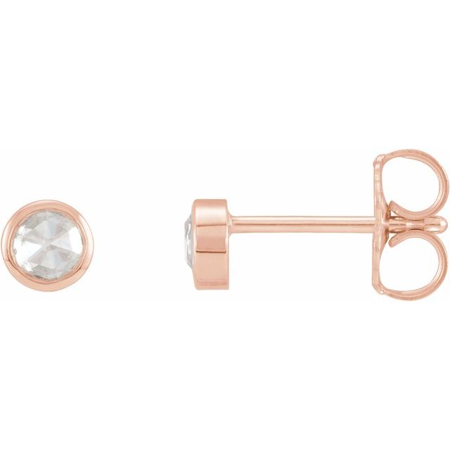 14K Gold Rose-Cut Diamond Solitaire Earrings
