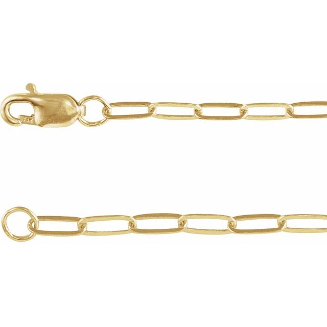 14K Yellow Gold, 2.1 mm Paperclip-Style 7" Chain – Elegant Luxury