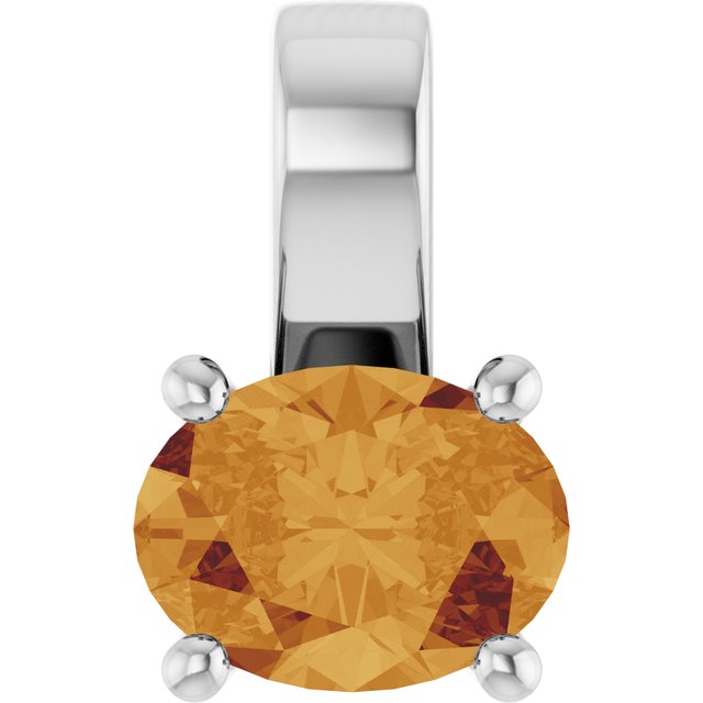 14K Gold Natural Citrine Pendant