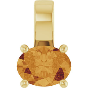 14K Gold Natural Citrine Pendant