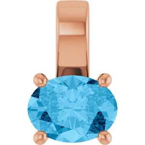 Natural Citrine Oval Pendant in 14K Gold, Silver & Platinum