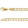 14K Yellow Gold 4 mm Curb Charm Bracelet - Elegant Luxury Design