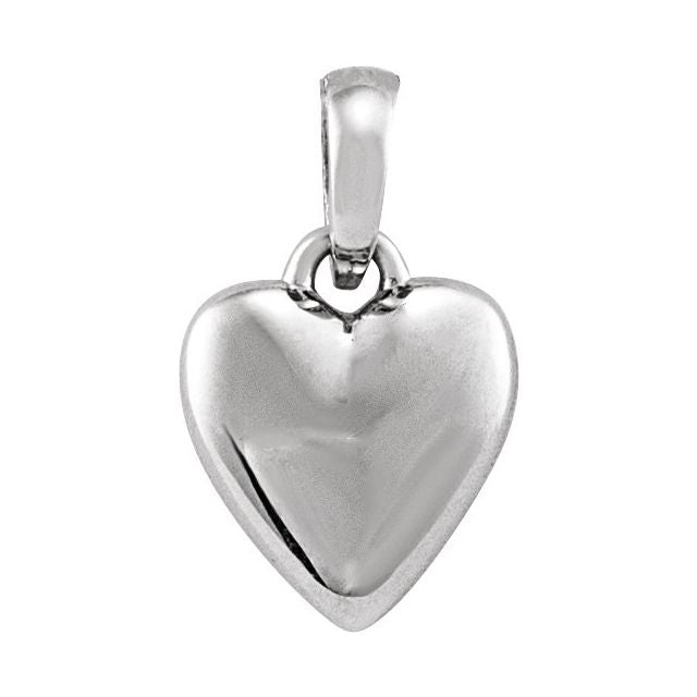 14K Gold Puffed Heart Pendant