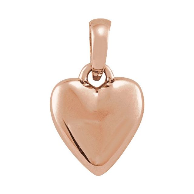 14K Gold Puffed Heart Pendant