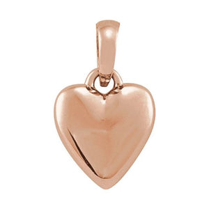 14K Gold Puffed Heart Pendant