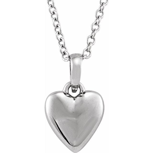 14K Gold Puffed Heart Pendant