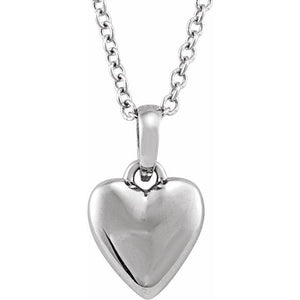14K Gold Puffed Heart Pendant