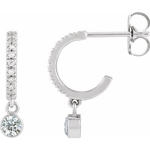 1/4 CTW Natural Diamond French-Set Hoop Earrings in 14K Gold, Silver & Platinum