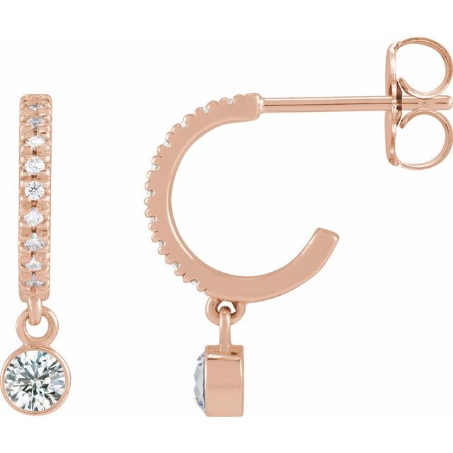 1/4 CTW Natural Diamond French-Set Hoop Earrings in 14K Gold, Silver & Platinum