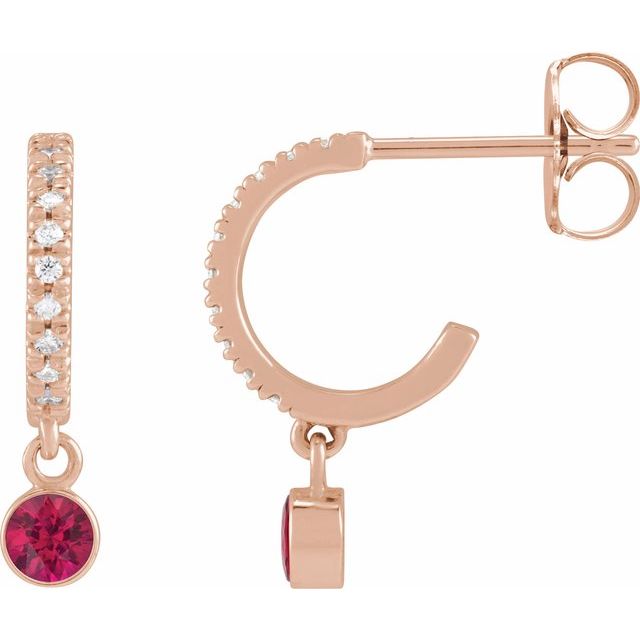 0.08 CTW Lab-Grown Alexandrite & Natural Diamond French-Set Hoop Earrings in 14K Gold, Silver & Platinum