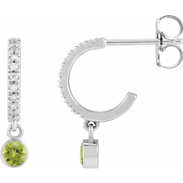 0.08 CTW Natural White Sapphire & Diamond French-Set Hoop Earrings in 14K Gold, Silver & Platinum