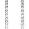 14K White Gold Natural Turquoise 12.2 mm Huggie Hoop Earrings