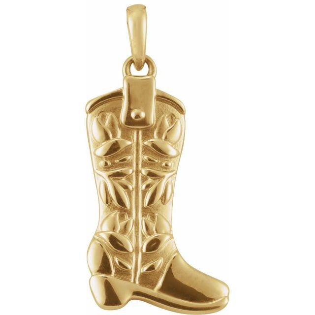 14K Gold Cowboy Boot Pendant